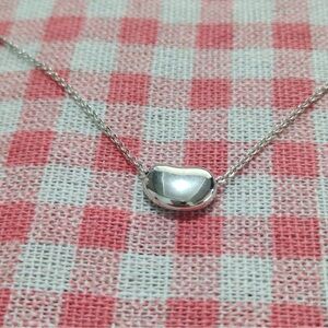 Tiffany & Co. Silver Heart Bean Pendant Necklace